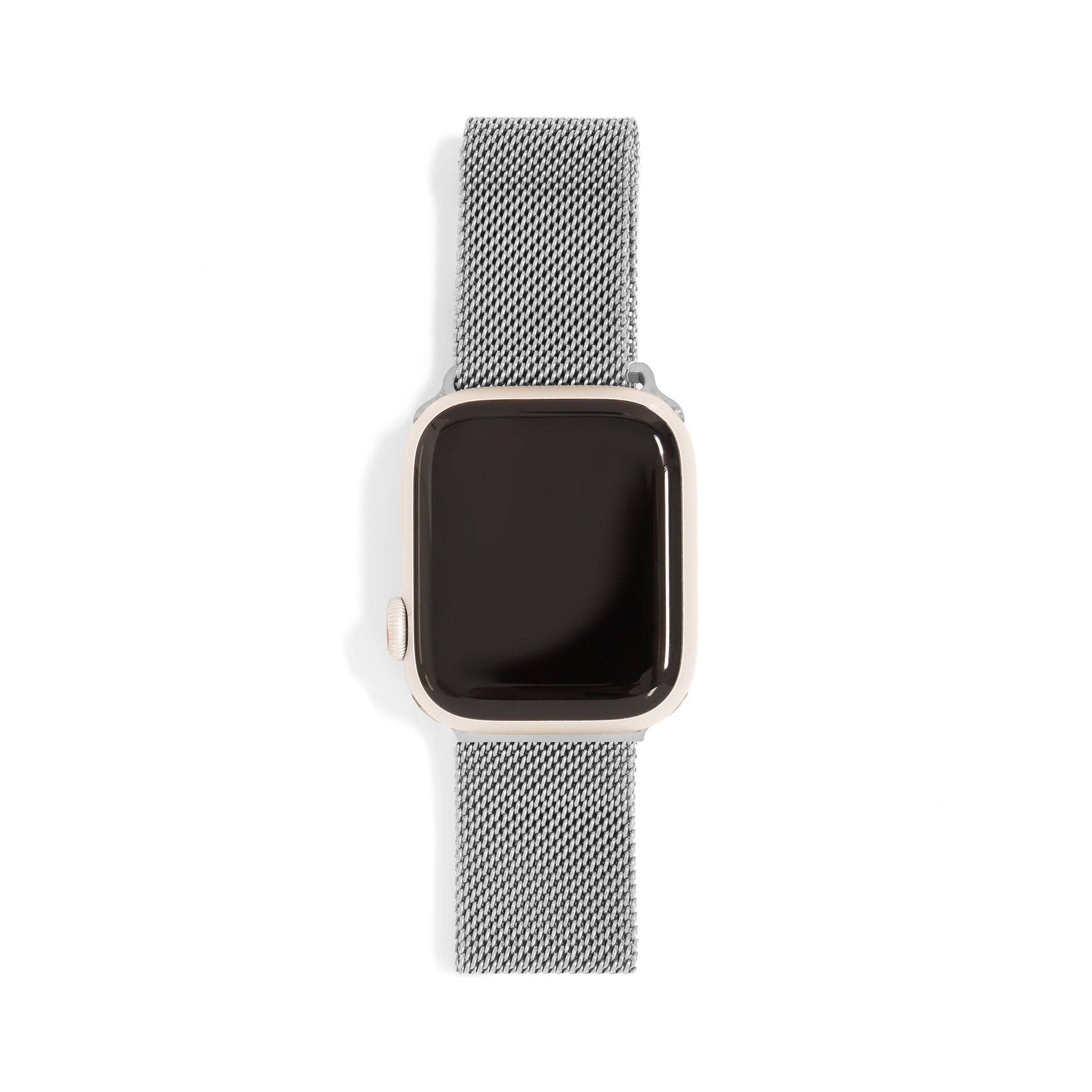 18K Gold PVD Stainless Steel Mesh Smart Watch Band: Gold