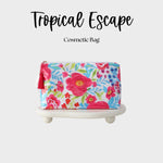 Waterproof Cosmetic Case PVC Make up Bag Tropical Escape