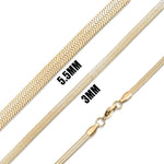 18K Gold Stainless Steel Herringbone Chain Necklace: 16" / 3mm