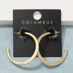 Bushed Texture Gold Hoop Earrings