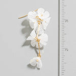 Acrylic Flower And Bars Dangle Earrings