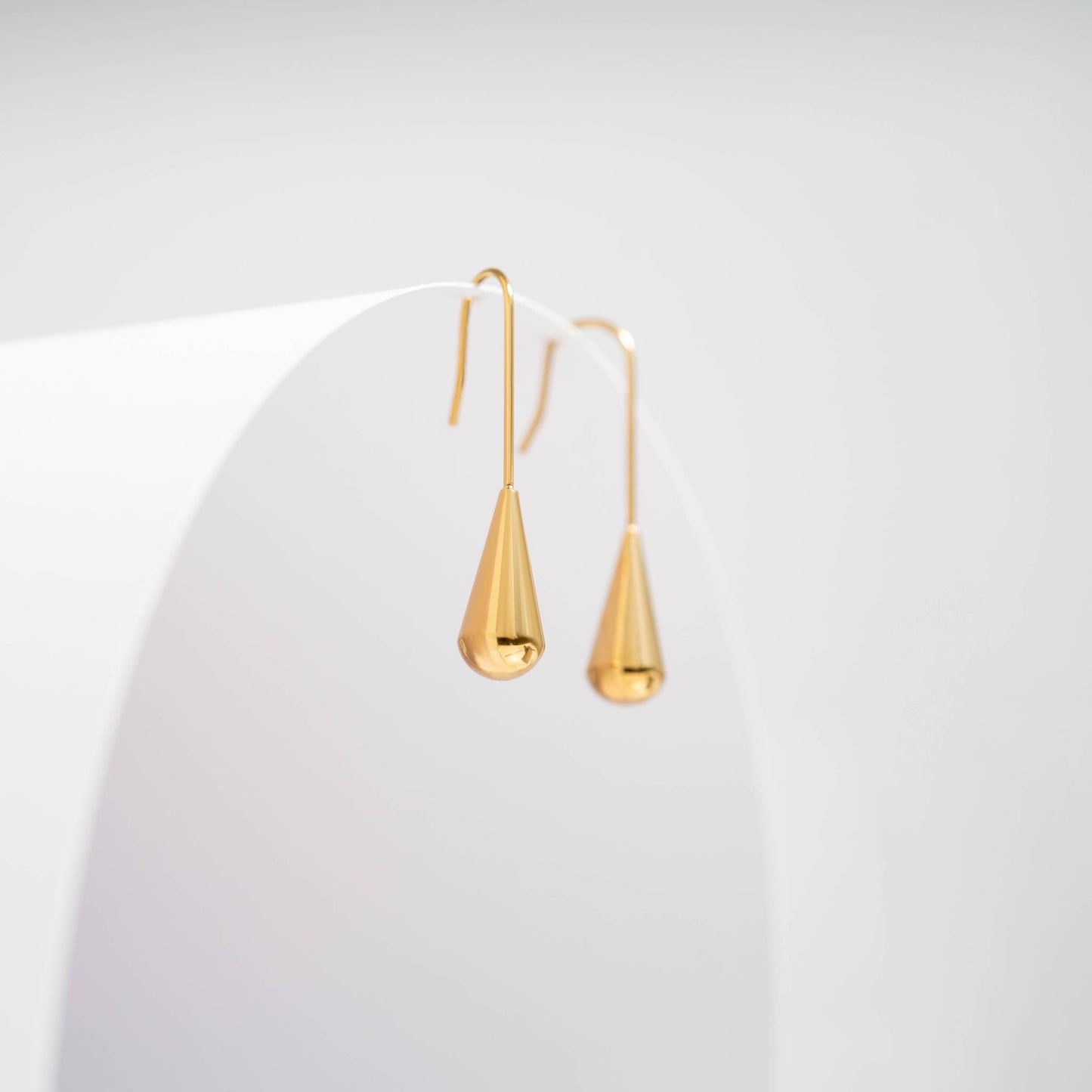 18K Gold PVD Stainless Steel Drop Earrings : Gold