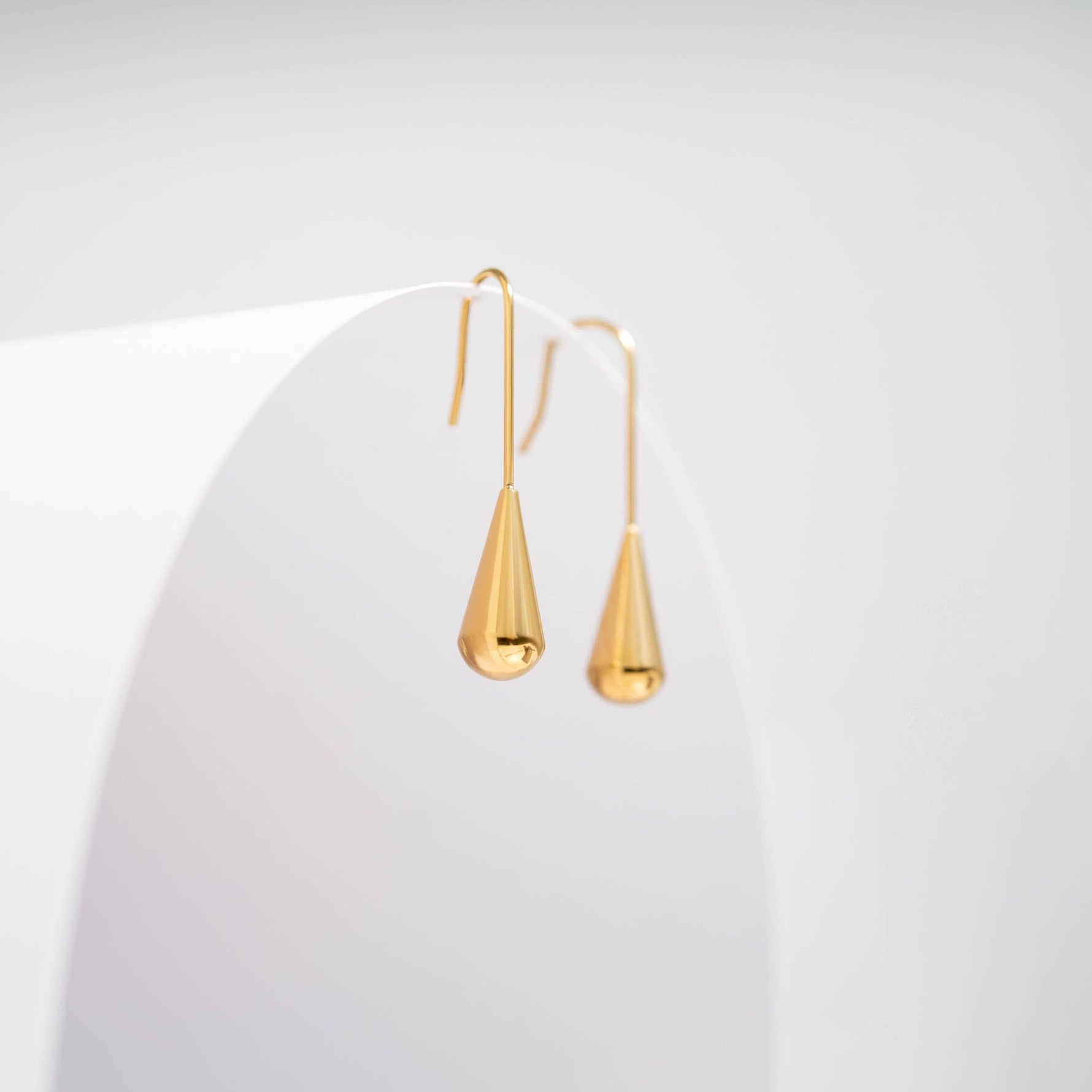 18K Gold PVD Stainless Steel Drop Earrings : Gold