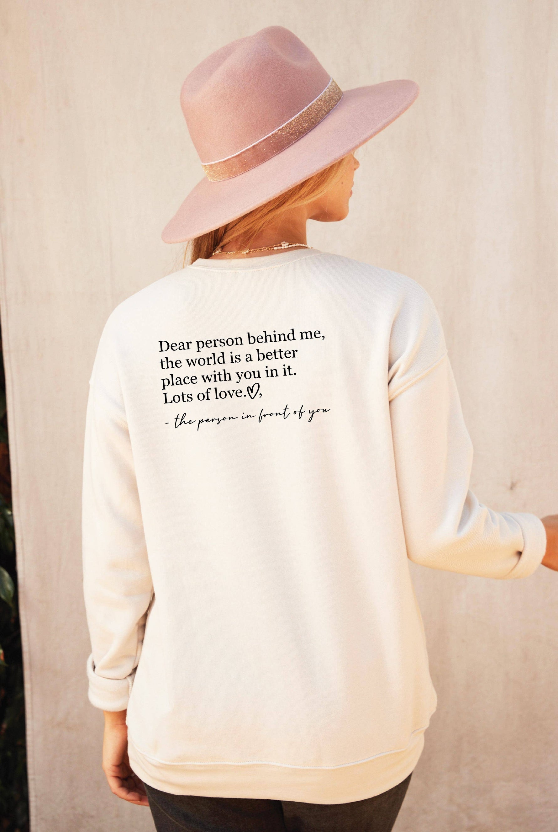 DEAR PERSON BEHIND ME Graphic Sweatshirt: HEATHER FOREST / M