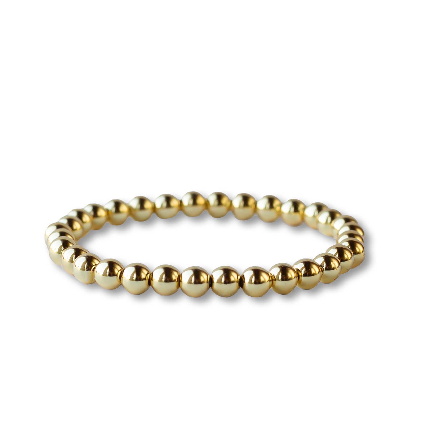 Lenny & Eva - Gold Beaded Bracelet: 6mm Smooth