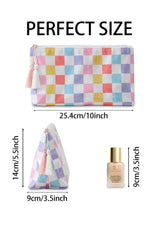 Striped Print Large Capacity Clear Makeup Bag: Red