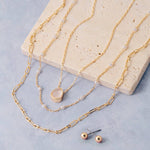 Triple Layered Pearl And Paperclip Chain Necklace Set