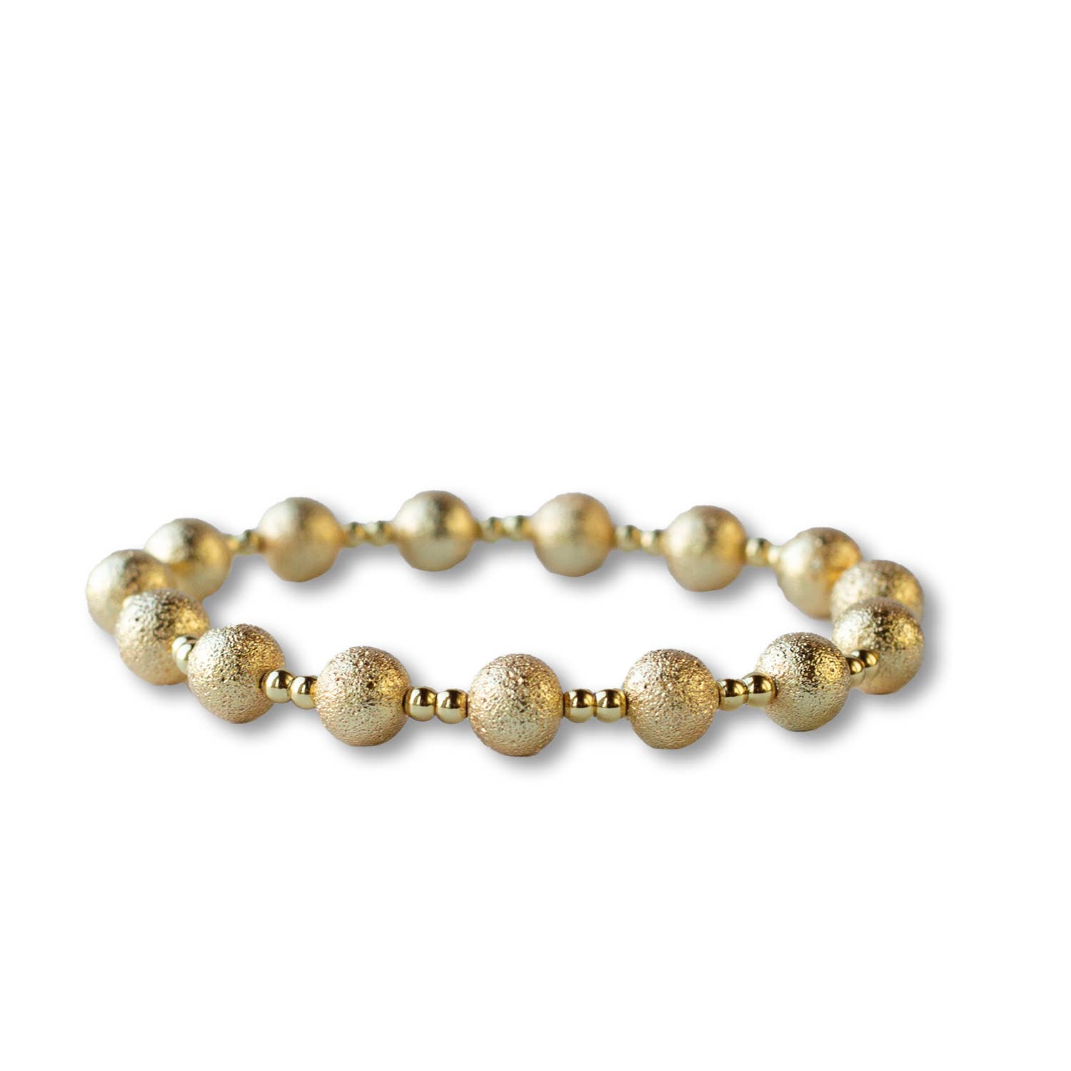 Lenny & Eva Gold Beaded Bracelet : Trio Textured