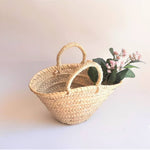 Straw Bag / Flowers Girl Basket Rustic / Small Flower Girl