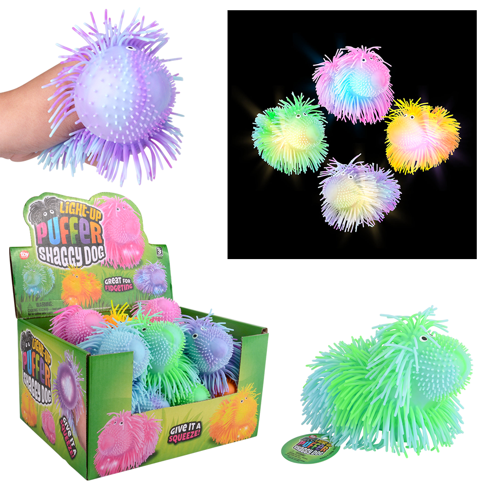 5.5" LIGHT-UP SHAGGY DOG PUFFER