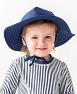 Girls Navy Swim Hat: 0-12m