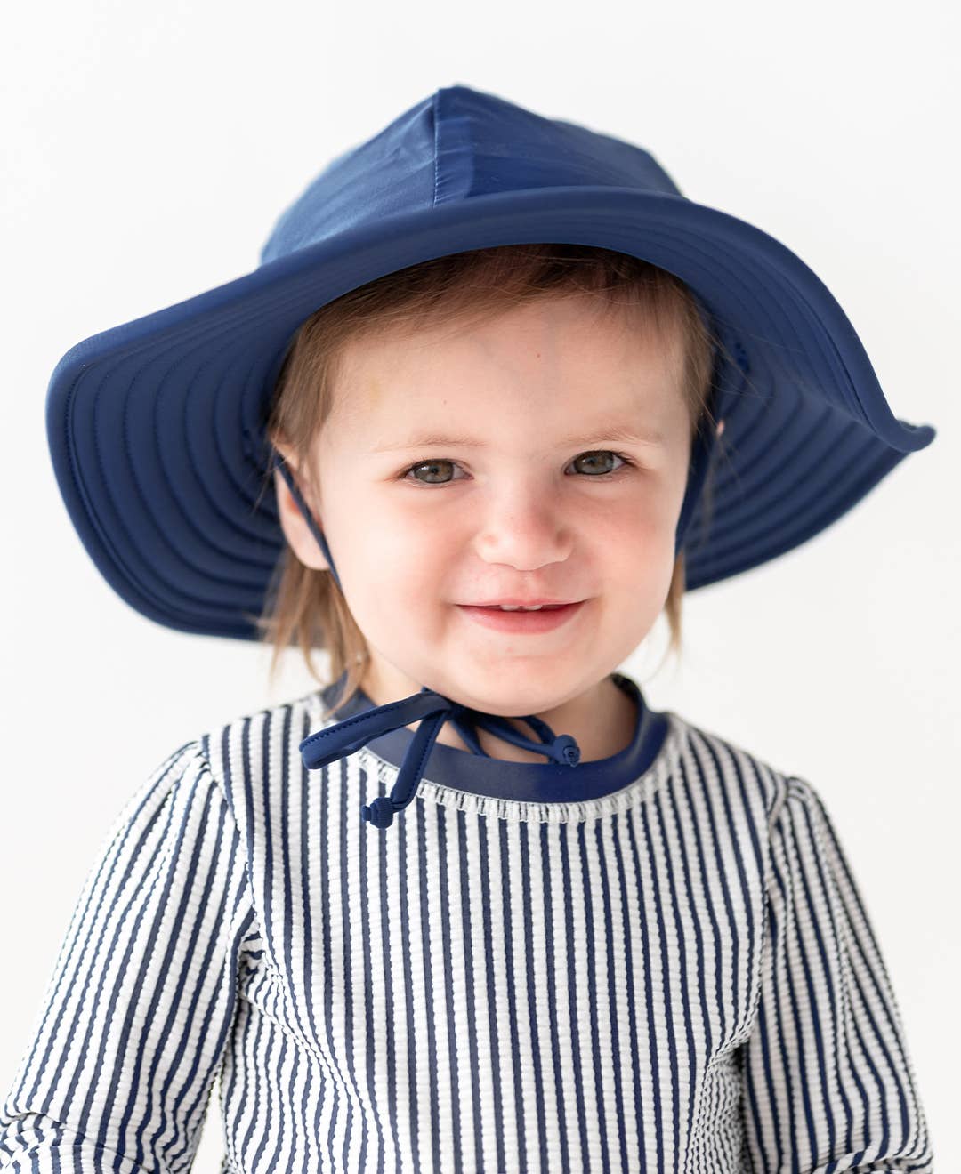 Girls Navy Swim Hat: 0-12m