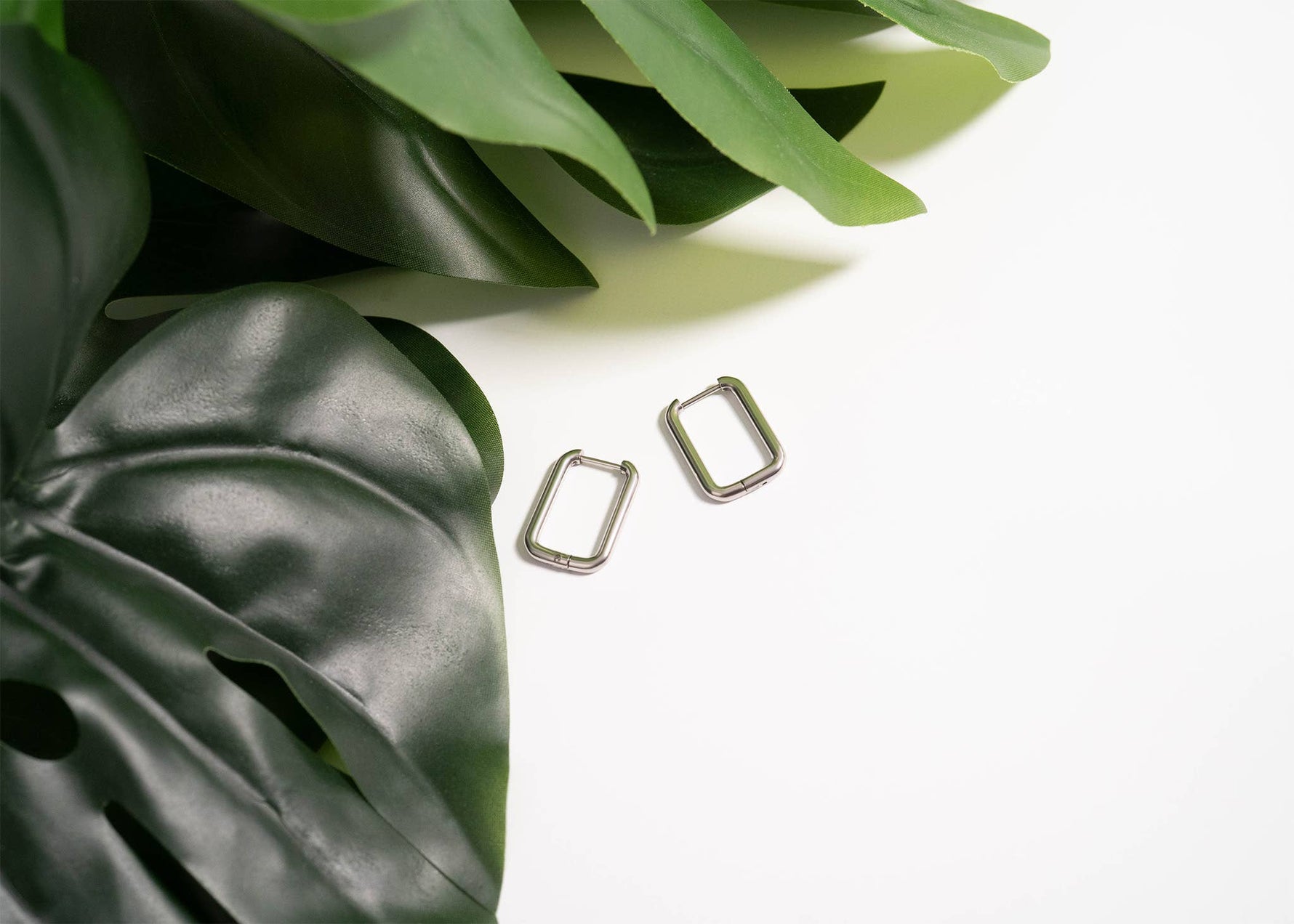 18K Gold PVD Rounded Rectangle Everyday Huggie Earrings: Gold