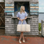 Nantucket Weekender Duffel: Natural and Navy