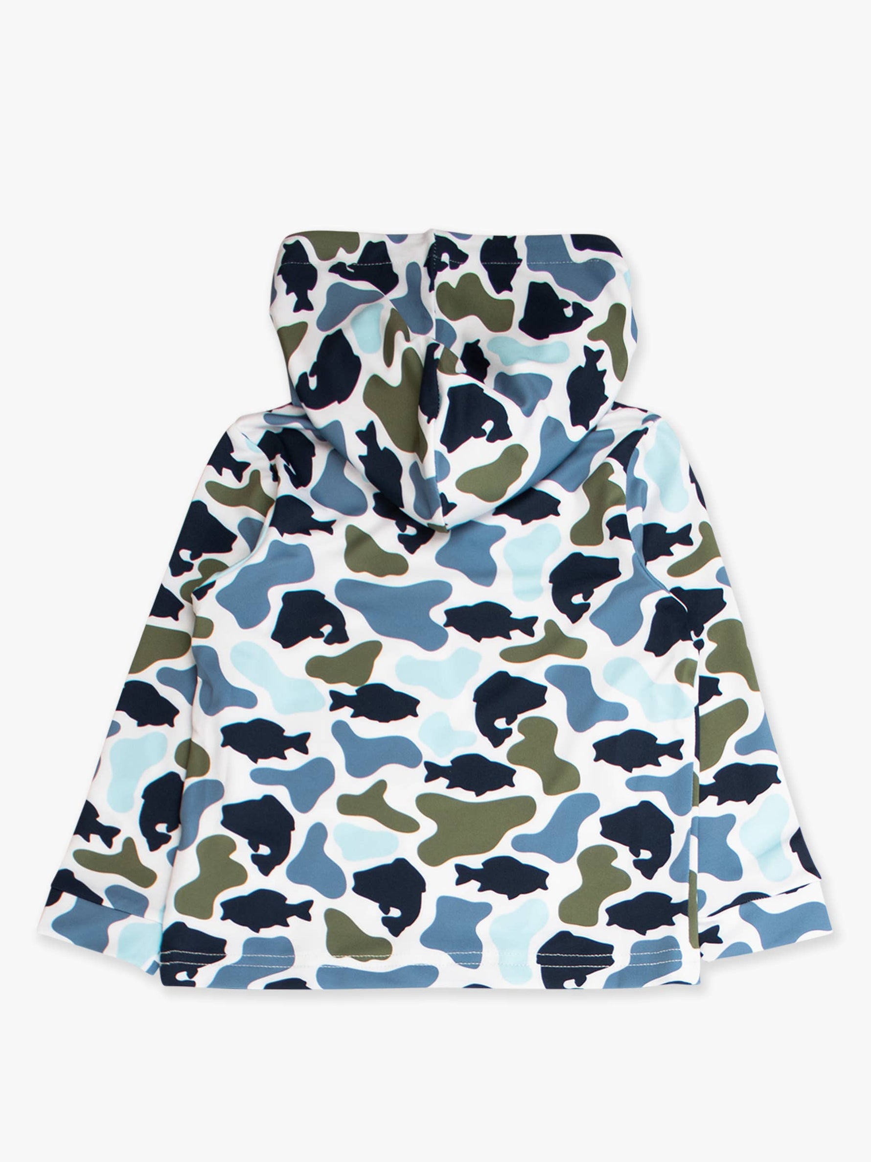 Boys Fish Camo Catch Performance Hooded Shirt: Multi-Color / 3T
