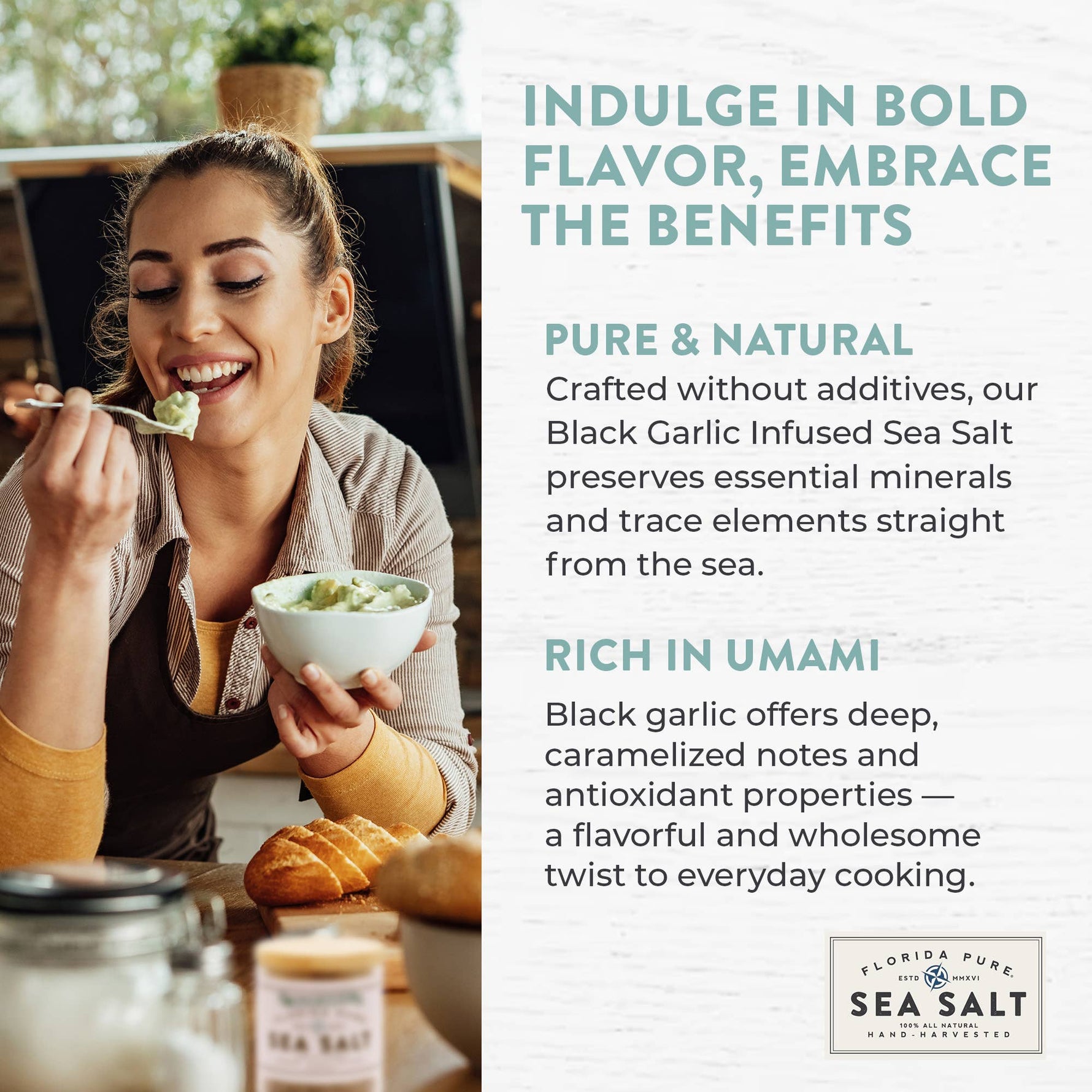 2.3oz Black Garlic Infused Sea Salt