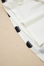 Plus Polka Dot Print Tank Split Mini Skort 2pcs Set: White / S