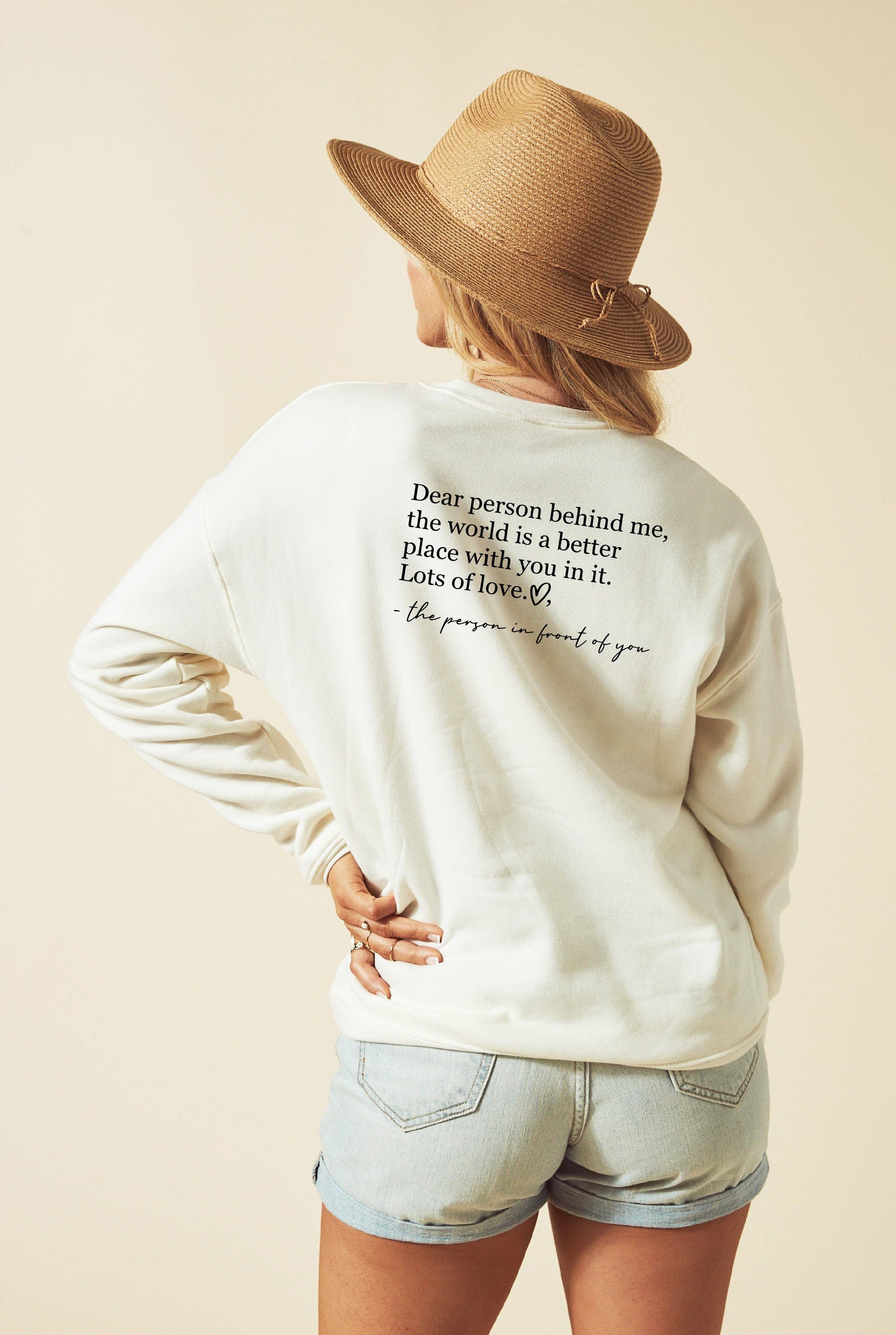 DEAR PERSON BEHIND ME Graphic Sweatshirt: HEATHER FOREST / M
