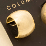 Vintage Gold Curved Wide Chunky Hoop Earrings: GOLD