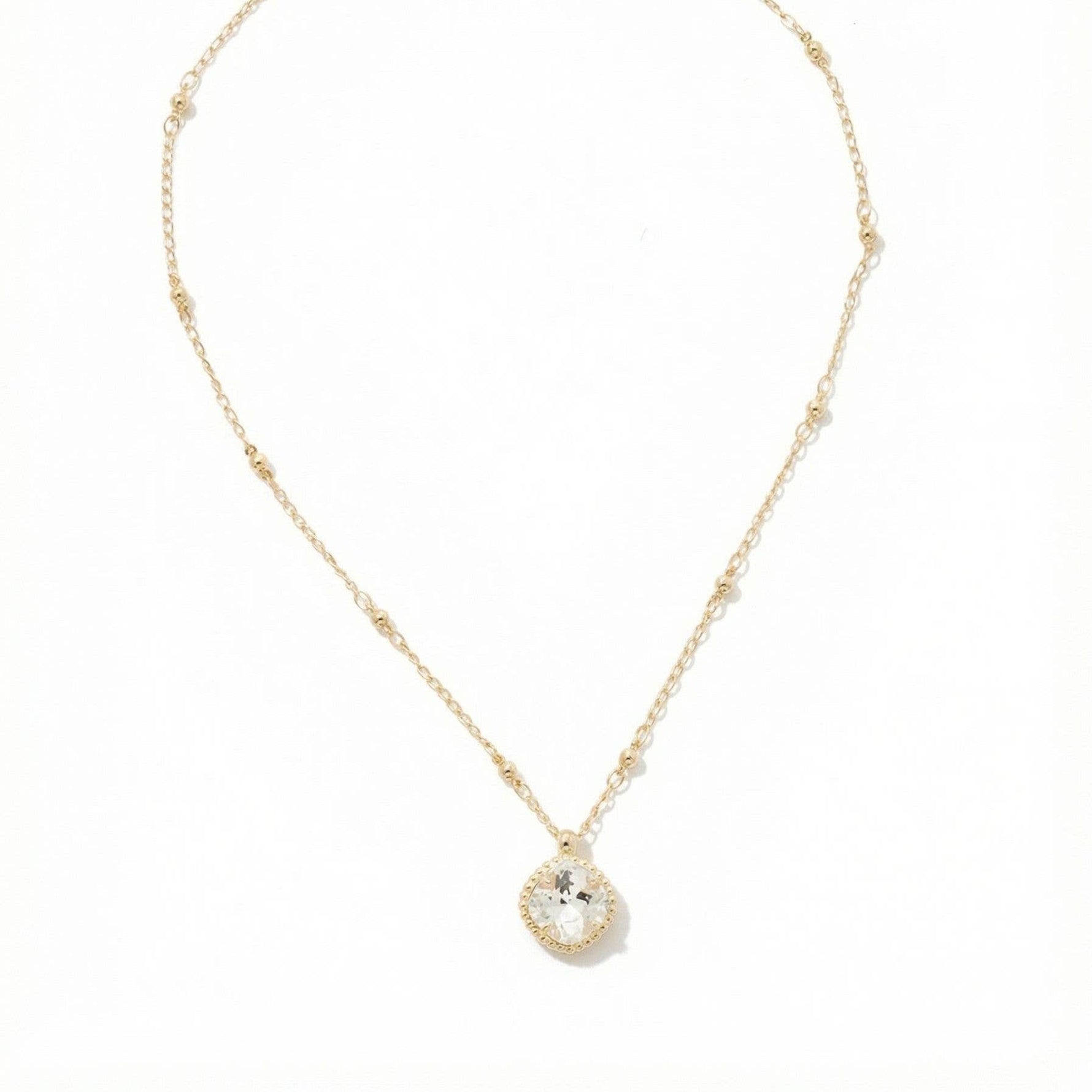 Cushion-Cut Pendant Necklace - NDS50BGCRY: Clear