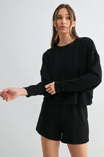 Laguna Dropped Shoulder Sweatshirt: Black