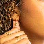 18K Gold PVD Stainless Steel CZ Mini Huggie Earrings