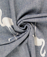 Kids Navy Flamingo Turkish Cotton Beach Towel: Multi-Color / 63"x28"