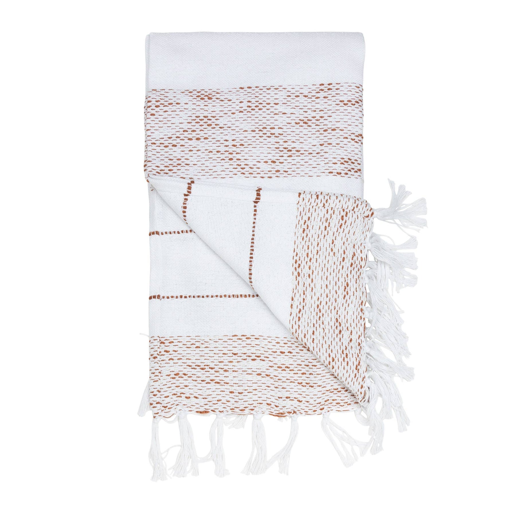 Tylanne 50x70" Indoor/Outdoor Recycled Woven Throw Blanket: Tidal Teal