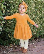 Girls Heather Oatmeal Rib Knit Footless Ruffled Tights: Off-White / 6-12M