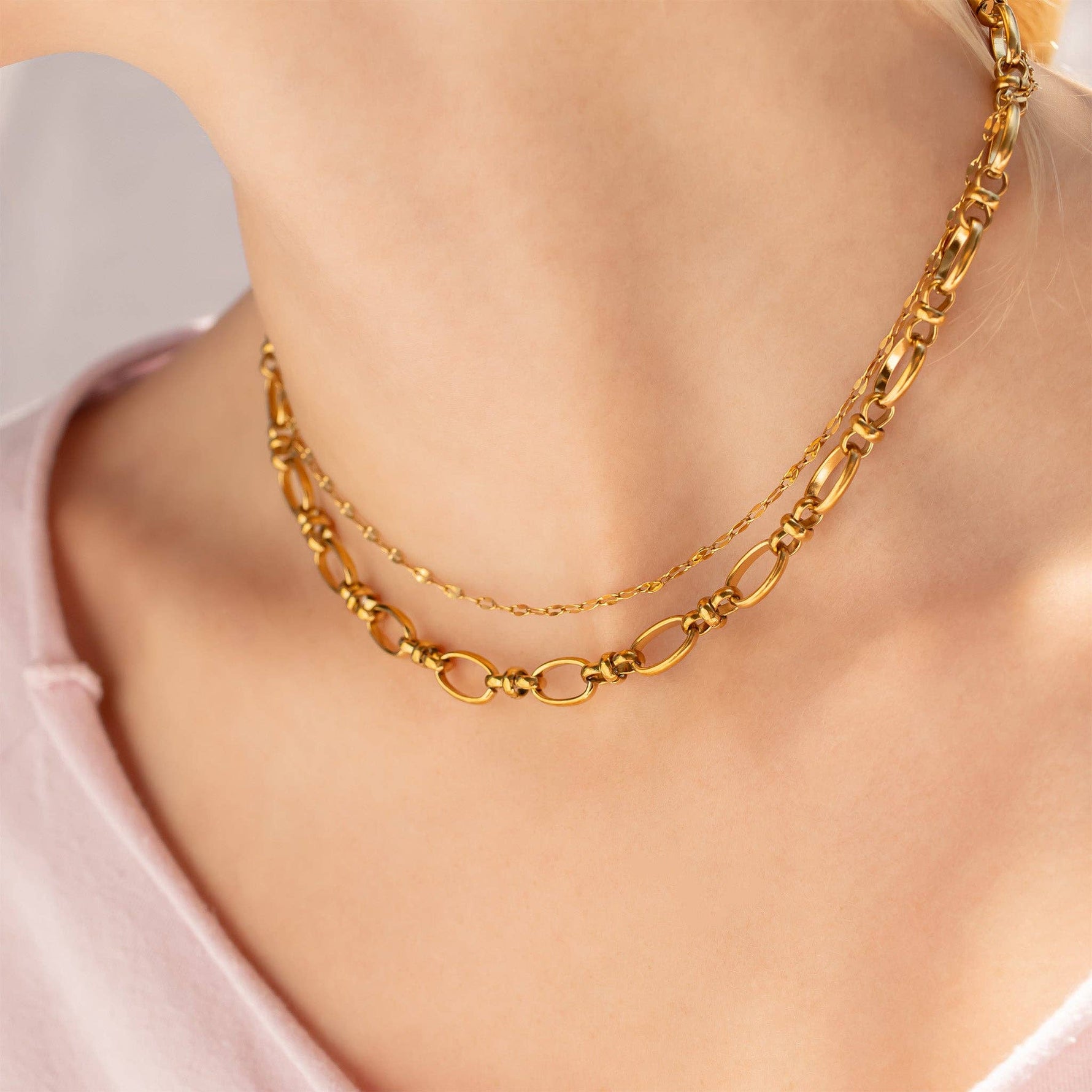 18K Gold PVD Statement Chain Necklace: Gold