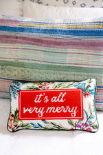 Very Merry Needlepoint Pillow