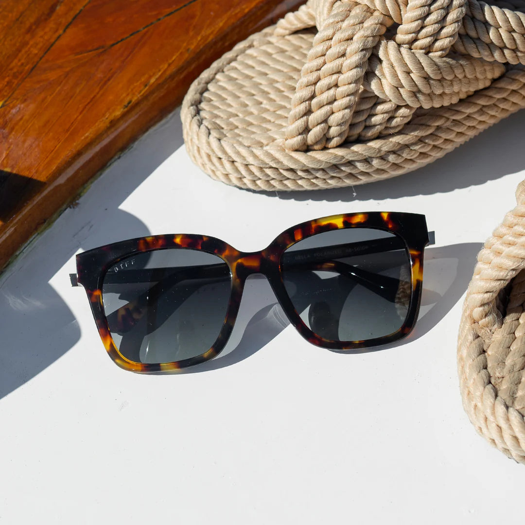 DIFF bella - amber tortoise + steel gradient + polorized
