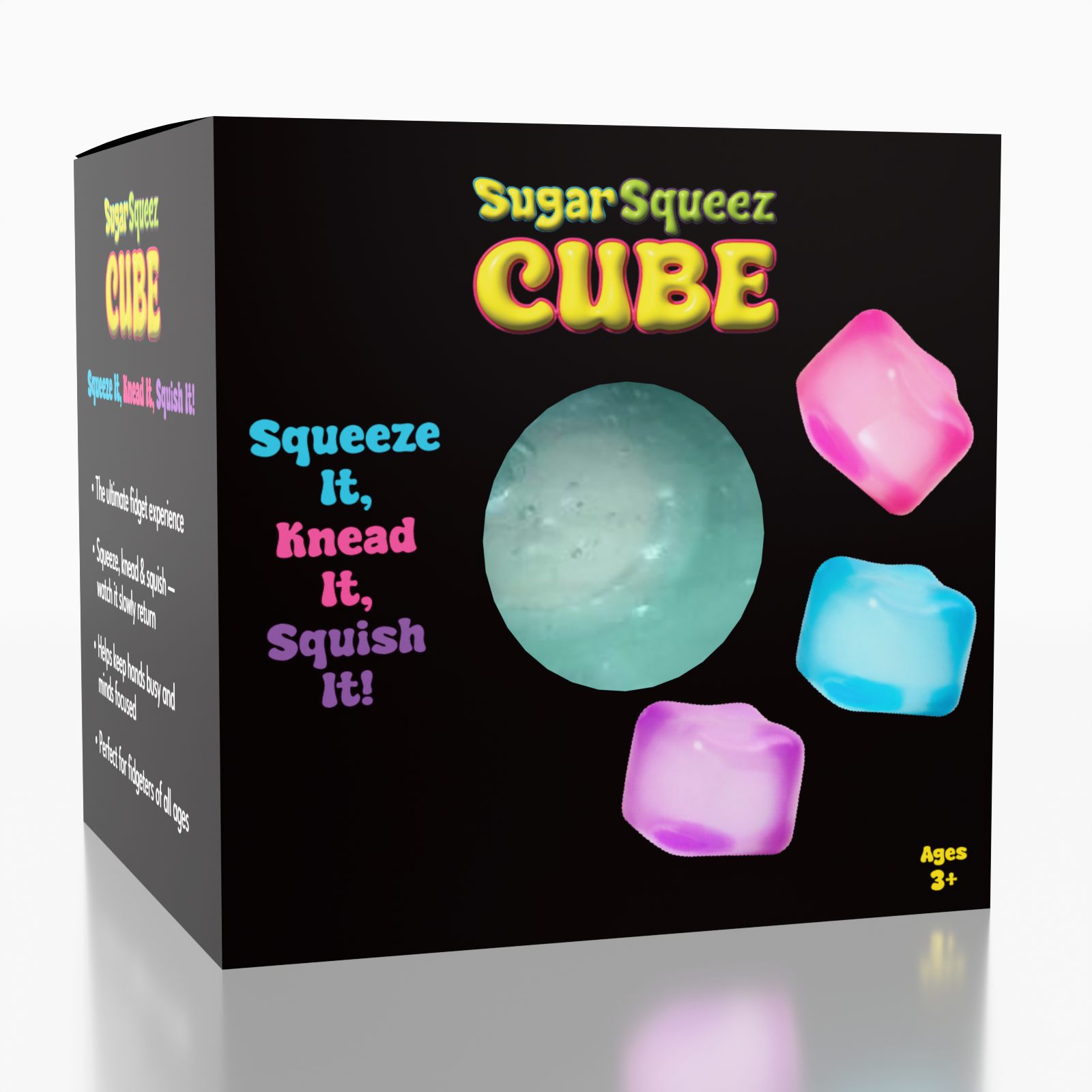 SugarSqueez Cube Mini Size Squishy Fidget Sugar Stress Ball (1pc)