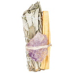 Sage Bundle W/ Gemstone And Palo Santo: Rose Quartz