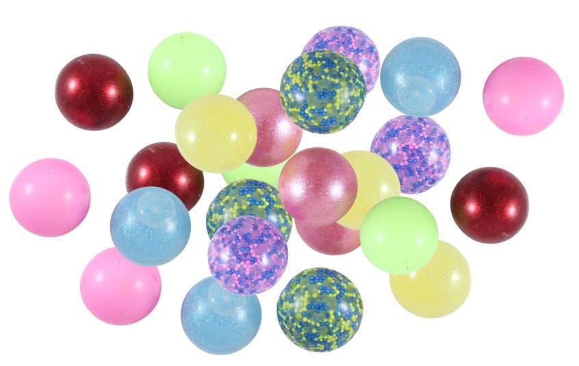 Assorted Mini Stress Balls - 5 Different Styles  - Doh, Glow