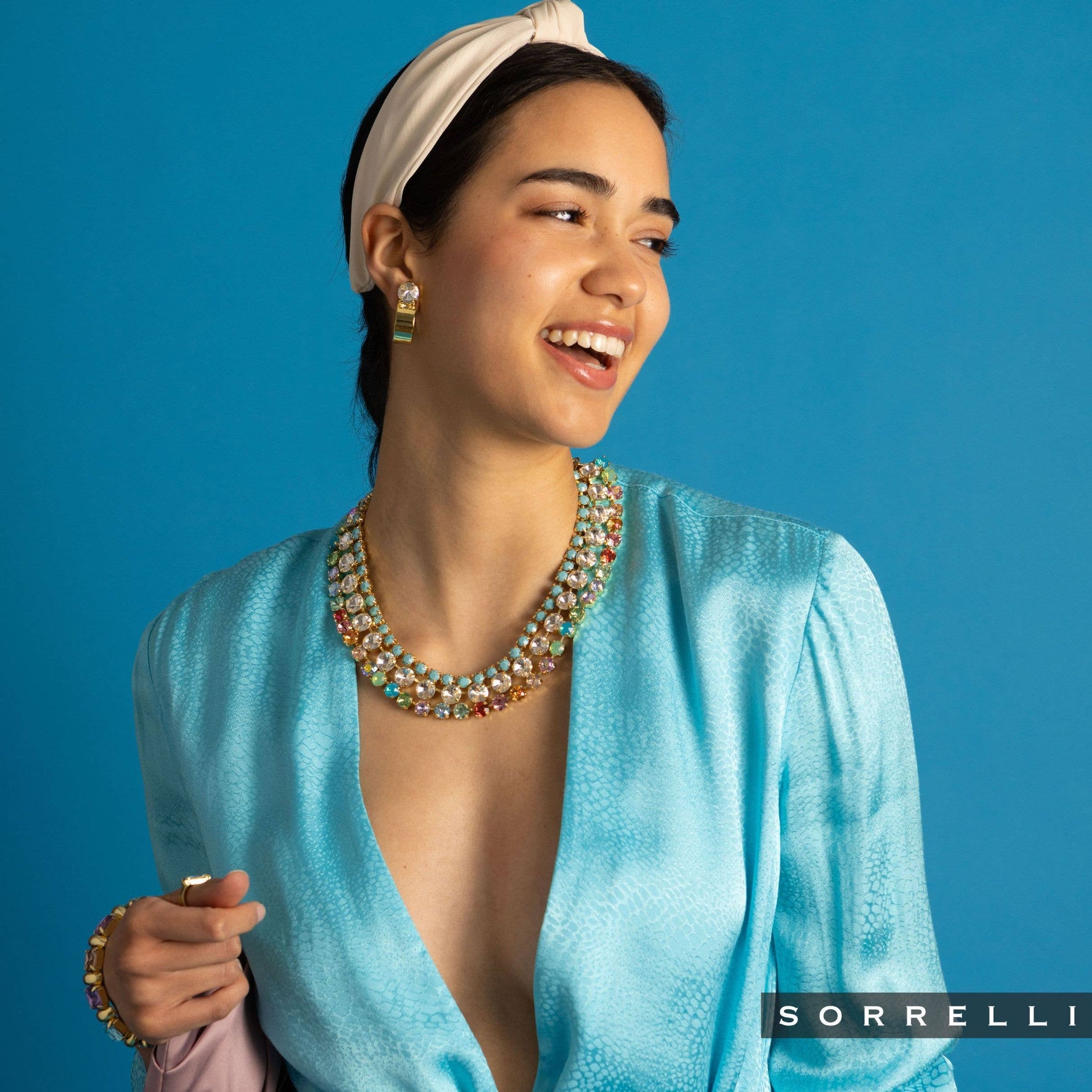 Dani Studded Hoop Earrings - Clear