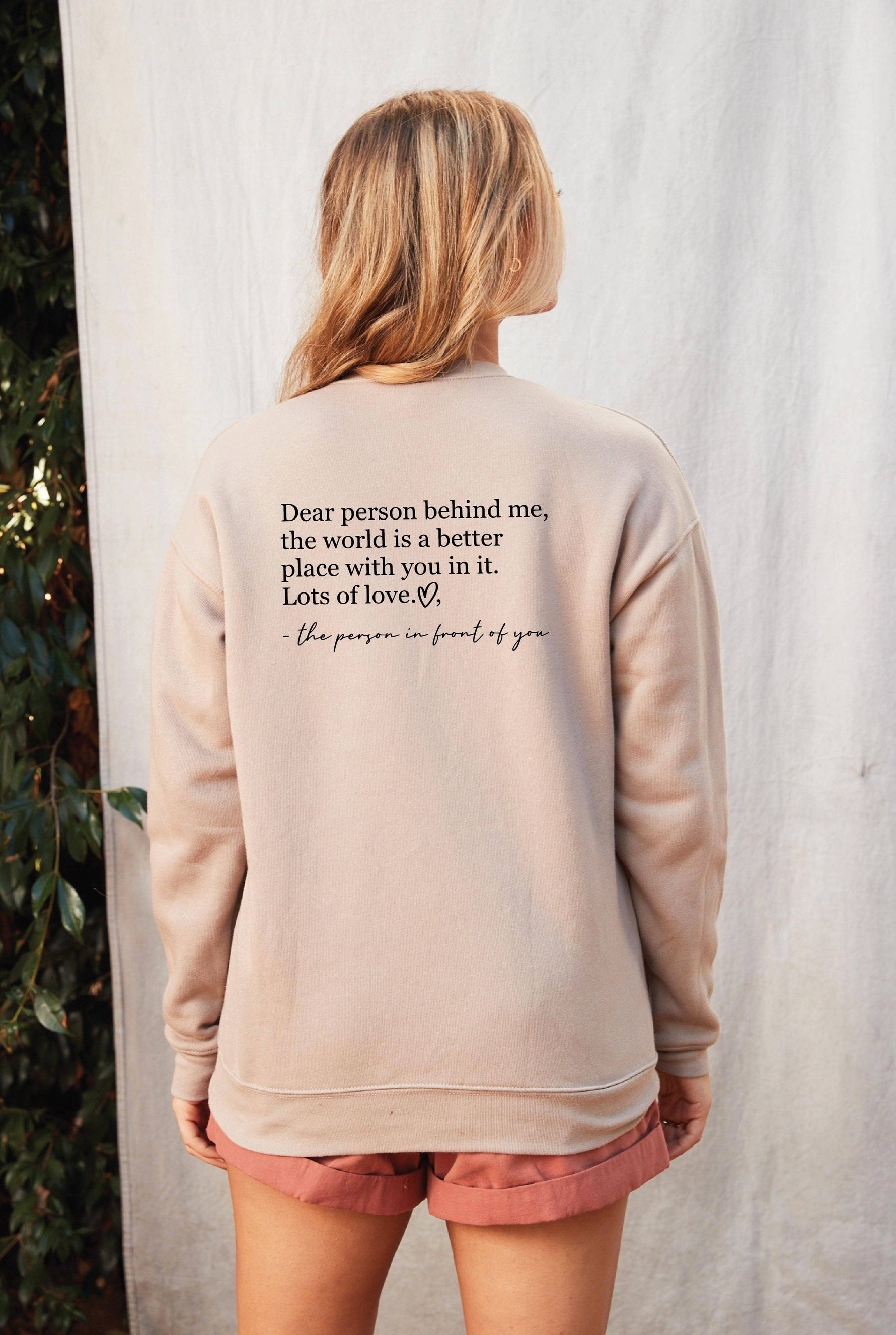 DEAR PERSON BEHIND ME Graphic Sweatshirt: HEATHER FOREST / S