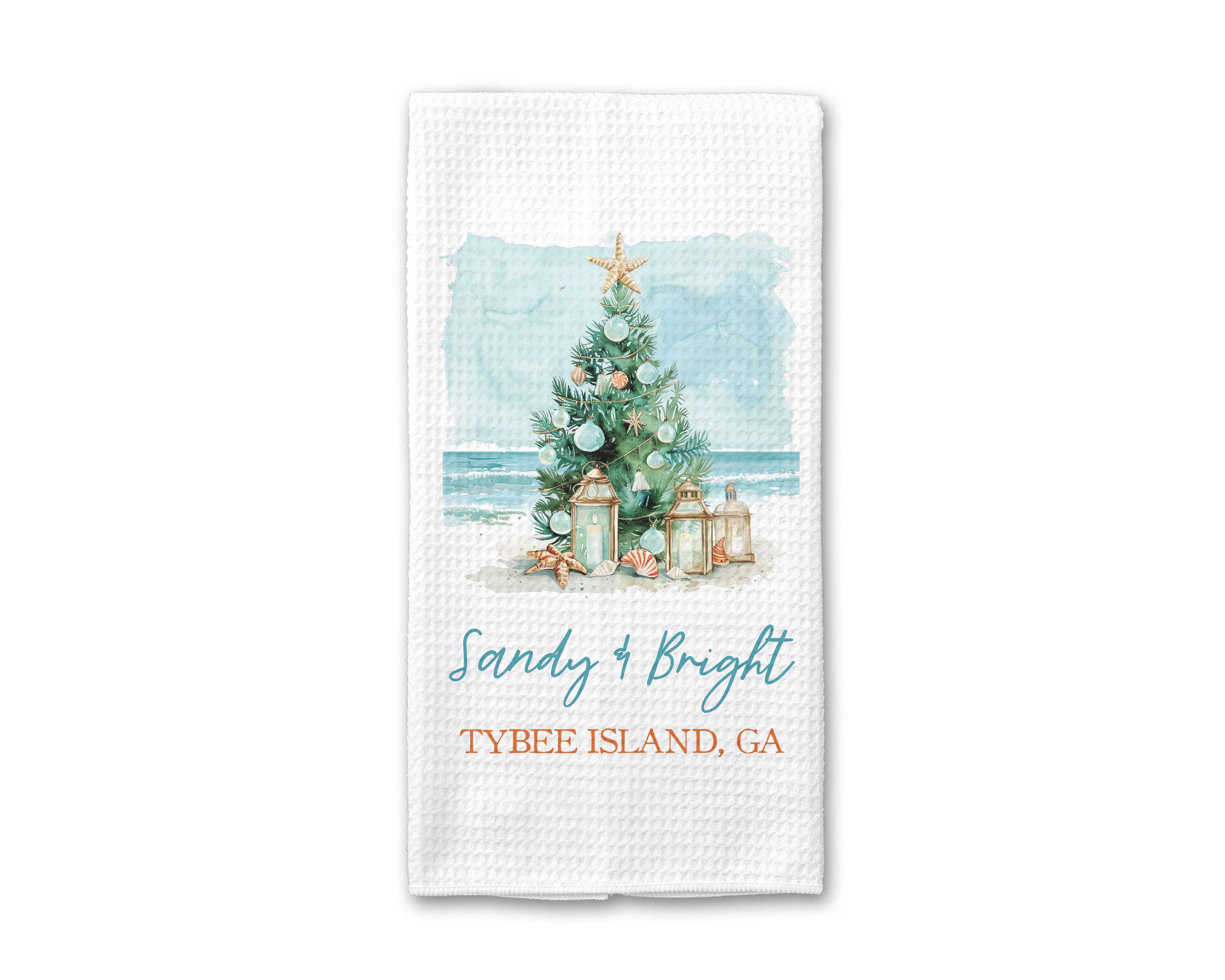 Fort Walton Beach, Florida Sandy & Bright Beach Christmas Towel