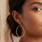 Faceted Glass Beaded Oval Dangle Earrings