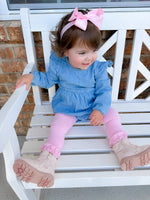 Girls Pink Footless Ruffle Tights: Pink / 6-12m