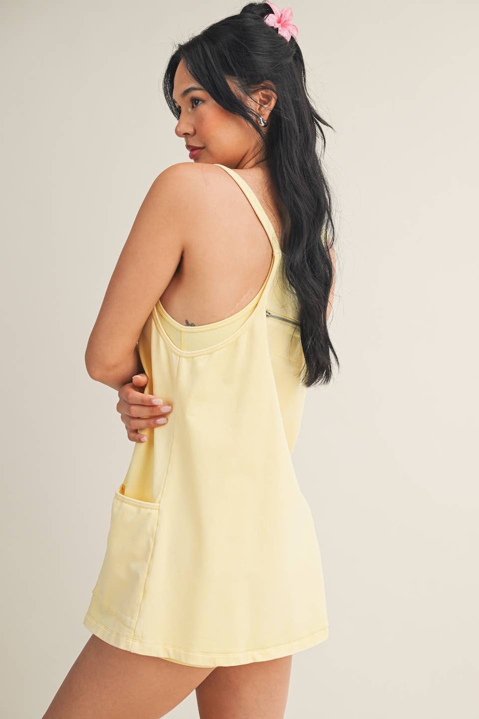 Mineral Wash Play Dress: Coral / L