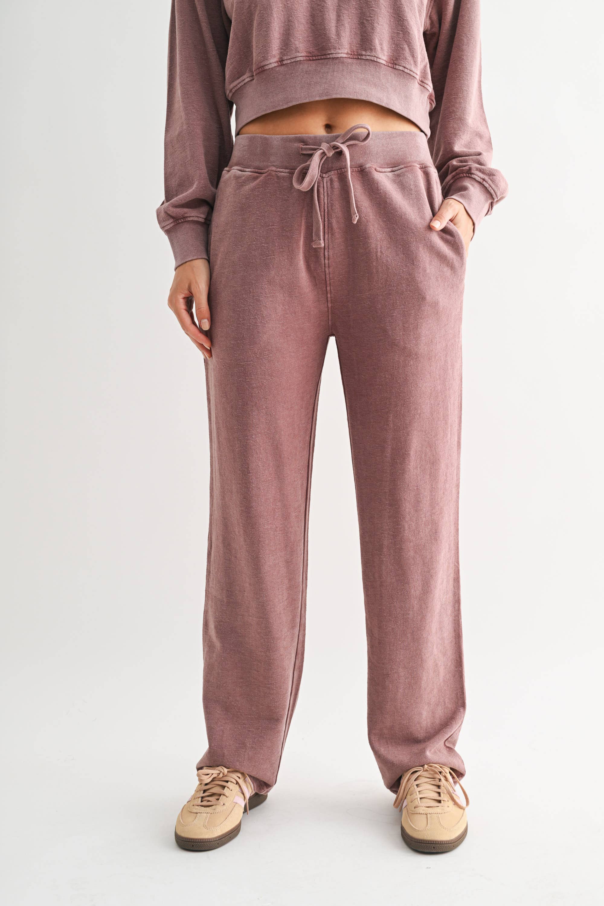 Highland Jacquard Lounge Pant: ROSE TAUPE