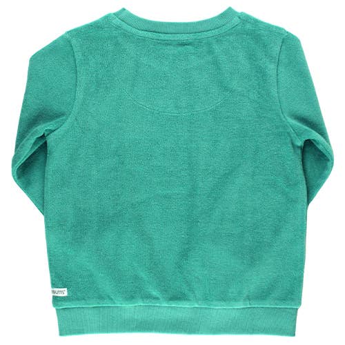 Boys Ocean Teal Terry Knit Crew Neck Sweatshirt: Blue / 12-18m