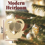Engraveable Double Hearts Gold Wedding Anniversary Ornament