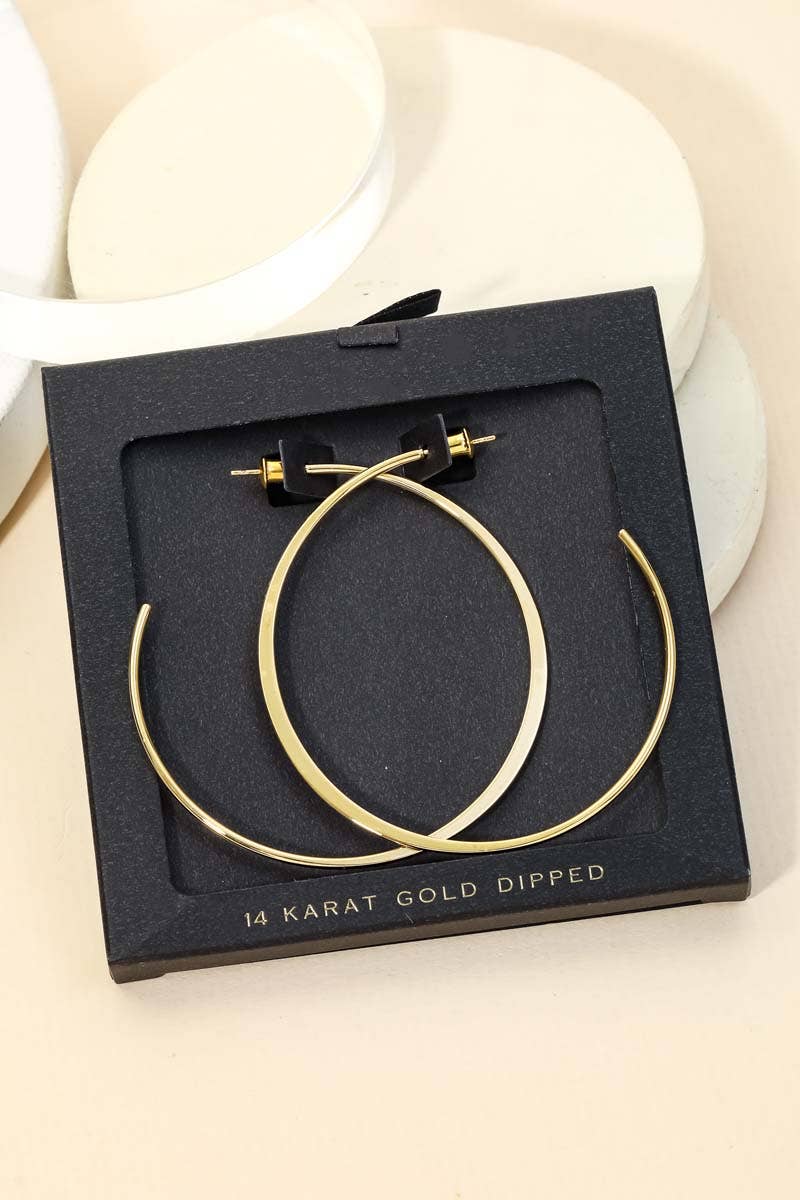 Secret Box Textured Hoop Gold Earrings
