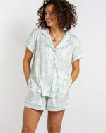 Royal Turnbridge Short Sleeve Button Up Sleep Shirt   Soft White/Blue   -Asst.: XSmall