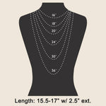 Coin And Oval Cz Charm Layered Chain Necklace