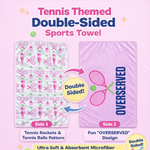 Over Served Tennis Double-Sided Microfiber Athletic Towel