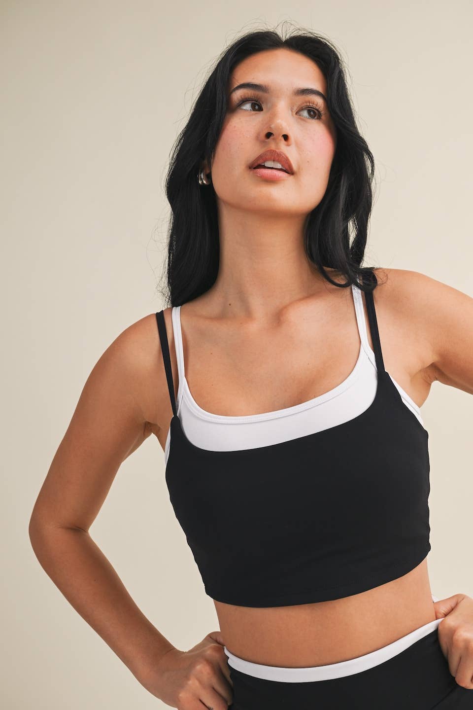 Double Layered Tank Top: Hot Pink Combo / L