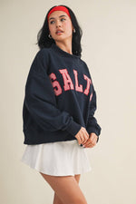 Salty Oversized Mock Neck Sweatshirt: Navy / L